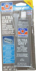 Permatex - 3-1/2 oz Gasket Maker - -65 to 650°F, Gray, Comes in Tube - USA Tool & Supply