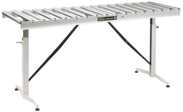 HTC - 66 Inch Long x 43-1/2 Inch High Portable Folding Conveyor - 500 Lbs. Limit, with 17 and 24 Inch Wide Rollers - USA Tool & Supply