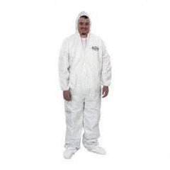 KleenGuard - Size XL Film Laminate Chemical Resistant Coveralls - White, Zipper Closure, Open Cuffs, Open Ankles - USA Tool & Supply