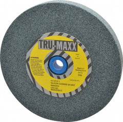 Tru-Maxx - 60 Grit Silicon Carbide Bench & Pedestal Grinding Wheel - 6" Diam x 1" Hole x 3/4" Thick, 5410 Max RPM, K Hardness, Medium Grade , Vitrified Bond - USA Tool & Supply