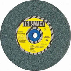 Tru-Maxx - 80 Grit Silicon Carbide Bench & Pedestal Grinding Wheel - 6" Diam x 1" Hole x 3/4" Thick, 5410 Max RPM, K Hardness, Medium Grade , Vitrified Bond - USA Tool & Supply