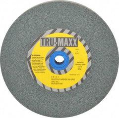 Tru-Maxx - 80 Grit Silicon Carbide Bench & Pedestal Grinding Wheel - 6" Diam x 1" Hole x 1" Thick, 5410 Max RPM, K Hardness, Medium Grade , Vitrified Bond - USA Tool & Supply