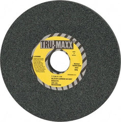 Tru-Maxx - 60 Grit Silicon Carbide Bench & Pedestal Grinding Wheel - 7" Diam x 1-1/4" Hole x 3/4" Thick, 3600 Max RPM, K Hardness, Medium Grade , Vitrified Bond - USA Tool & Supply
