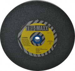 Tru-Maxx - 60 Grit Silicon Carbide Bench & Pedestal Grinding Wheel - 10" Diam x 1-1/4" Hole x 1" Thick, 3250 Max RPM, K Hardness, Medium Grade , Vitrified Bond - USA Tool & Supply