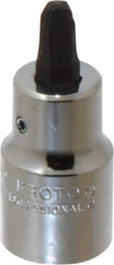 Proto - 1/2" Drive Phillips Screwdriver Socket - 2-5/32" OAL, #4 Point - USA Tool & Supply