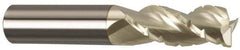 Accupro - 1/2" Diam, 1-1/4" LOC, 3 Flute Solid Carbide Roughing & Finishing Square End Mill - ZrN Finish, 6" OAL, 1/2" Shank Diam, Straight Shank, 37° Helix, Centercutting - USA Tool & Supply