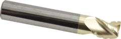 Accupro - 1/2" Diam, 5/8" LOC, 3 Flute Solid Carbide Roughing & Finishing Square End Mill - ZrN Finish, 3" OAL, 1/2" Shank Diam, Straight Shank, 37° Helix, Centercutting - USA Tool & Supply