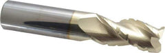 Accupro - 3/4" Diam, 1-5/8" LOC, 3 Flute Solid Carbide Roughing & Finishing Square End Mill - ZrN Finish, 4" OAL, 3/4" Shank Diam, Straight Shank, 37° Helix, Centercutting - USA Tool & Supply