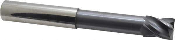 Accupro - 3/4", 4 Flute, Single End, Solid Carbide, Corner Chamfer End Mill - 6" OAL, Right Hand Flute, 1" LOC, Right Hand Cut, 3-3/8" Extended Reach - USA Tool & Supply
