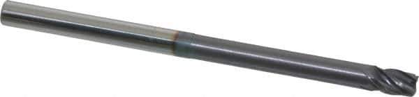 Accupro - 1/4", 4 Flute, Single End, Solid Carbide, Corner Chamfer End Mill - 4" OAL, Right Hand Flute, 3/8" LOC, Right Hand Cut, 2-1/8" Extended Reach - USA Tool & Supply