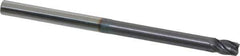 Accupro - 1/4", 4 Flute, Single End, Solid Carbide, Corner Chamfer End Mill - 4" OAL, Right Hand Flute, 3/8" LOC, Right Hand Cut, 2-1/8" Extended Reach - USA Tool & Supply