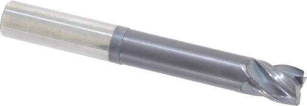 Accupro - 1/2", 4 Flute, Single End, Solid Carbide, Corner Chamfer End Mill - 4" OAL, Right Hand Flute, 5/8" LOC, Right Hand Cut, 2-3/8" Extended Reach - USA Tool & Supply