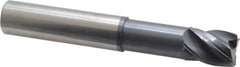 Accupro - 3/4", 4 Flute, Single End, Solid Carbide, Corner Chamfer End Mill - 5" OAL, Right Hand Flute, 1" LOC, Right Hand Cut, 2-3/8" Extended Reach - USA Tool & Supply