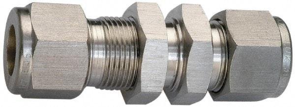 Ham-Let - 1/2" OD, Grade 316Stainless Steel Bulkhead Union - Comp x Comp Ends - USA Tool & Supply