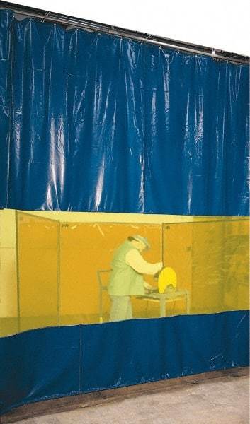 Steiner - 8 Ft. Wide x 8 Ft. High, Vinyl Welding Welding Curtain Kit - Yellow with Universal Mounting Hardware - USA Tool & Supply