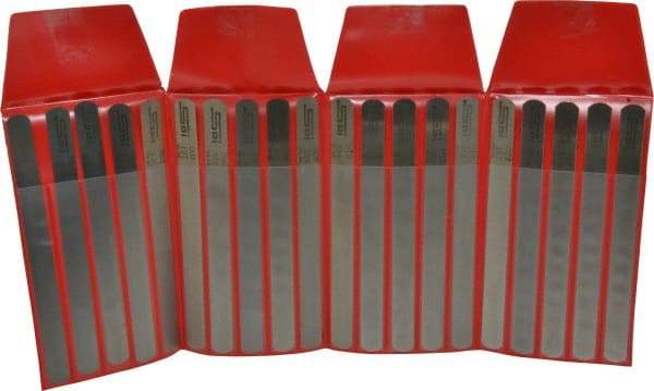 SPI - 20 Piece, 0.001 to 0.025" Thick, Parallel Feeler Gage Set - 6" Leaf Length, 1/2" Wide, Steel - USA Tool & Supply