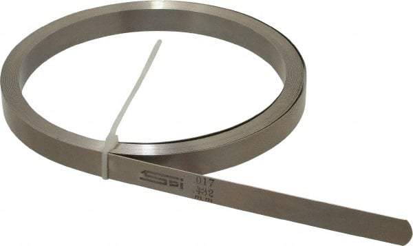 SPI - 0.017 Inch Thick x 25 Ft. Long x 1/2 Inch Wide, Feeler Stock Roll - High Carbon Steel - USA Tool & Supply