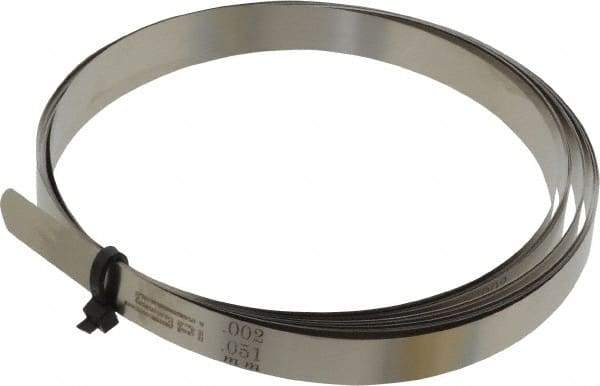 SPI - 0.002 Inch Thick x 25 Ft. Long x 1/2 Inch Wide, Feeler Stock Roll - High Carbon Steel - USA Tool & Supply