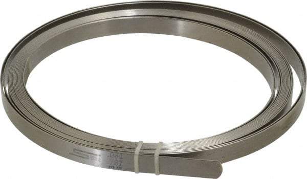 SPI - 0.031 Inch Thick x 25 Ft. Long x 1/2 Inch Wide, Feeler Stock Roll - High Carbon Steel - USA Tool & Supply