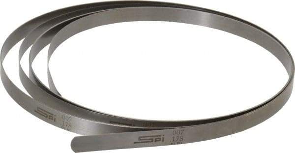 SPI - 0.007 Inch Thick x 25 Ft. Long x 1/2 Inch Wide, Feeler Stock Roll - High Carbon Steel - USA Tool & Supply