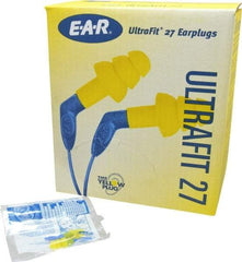 3M - Reusable, Uncorded, 27 dB, Flange Earplugs - Yellow, 100 Pairs - USA Tool & Supply