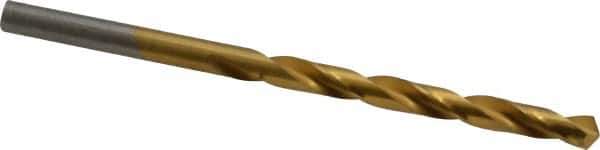Hertel - #6 118° High Speed Steel Jobber Drill - TiN Finish, Right Hand Cut, Spiral Flute, Straight Shank, 3-3/4" OAL, Standard Point - USA Tool & Supply