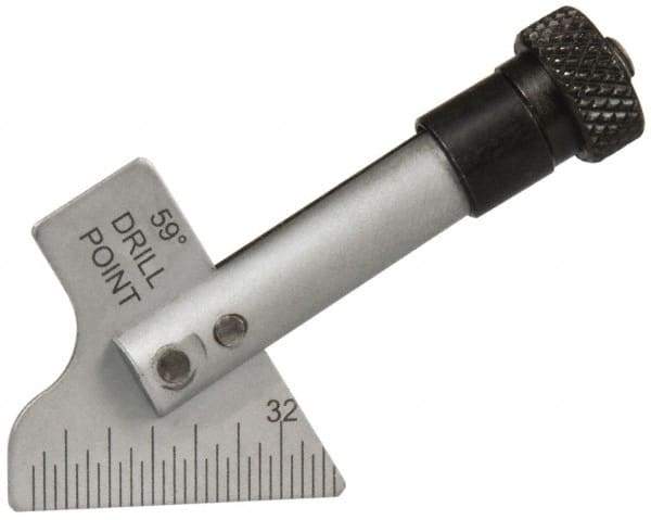 SPI - 118° Bevel Angle Steel Drill Point Gage - 1/32 Inch Bevel Graduation, Use with Steel Rules 3/4 Inch Wide, 0.04 Inch Thick - USA Tool & Supply