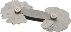 SPI - 32 Piece, 7.5 to 15 mm Radius, Stainless Steel Radius Gage Set - Style B, 0.5 mm Graduation - USA Tool & Supply