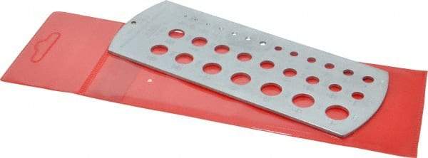 SPI - 1/16 Inch to 1/2 Inch Hole Size Drill Gage - 6 Inch Long, 2-1/2 Inch Wide, 29 Holes - USA Tool & Supply