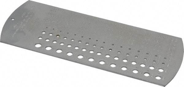 SPI - #60 Wire to #1 Wire Hole Size Drill Gage - 6 Inch Long, 2-1/2 Inch Wide, 60 Holes - USA Tool & Supply