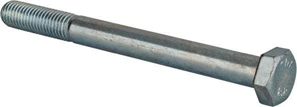 Value Collection - M12x1.75mm Metric Coarse, 130mm Length Under Head Hex Head Cap Screw - Partially Threaded, Grade 8.8 Steel, Zinc-Plated Finish, 19mm Hex - USA Tool & Supply