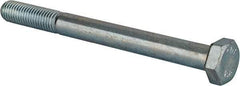 Value Collection - M12x1.75mm Metric Coarse, 130mm Length Under Head Hex Head Cap Screw - Partially Threaded, Grade 8.8 Steel, Zinc-Plated Finish, 19mm Hex - USA Tool & Supply