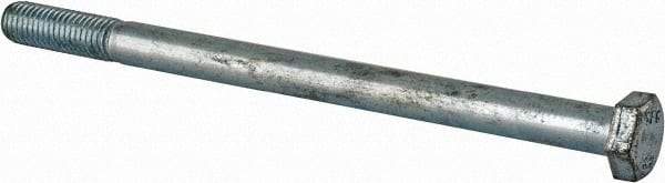 Value Collection - M12x1.75mm Metric Coarse, 180mm Length Under Head Hex Head Cap Screw - Partially Threaded, Grade 8.8 Steel, Zinc-Plated Finish, 19mm Hex - USA Tool & Supply