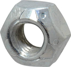 Value Collection - 1/4-28 UNF Grade C Hex Lock Nut with Distorted Thread - 7/16" Width Across Flats, Cadmium Clear-Plated Finish - USA Tool & Supply