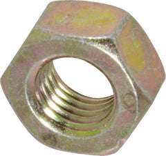 Value Collection - 5/16-24 UNF Steel Right Hand Hex Nut - 1/2" Across Flats, 17/64" High, Zinc Yellow Dichromate Finish - USA Tool & Supply