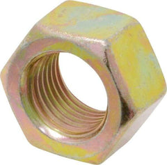 Value Collection - 1/2-20 UNF Steel Right Hand Hex Nut - 3/4" Across Flats, 7/16" High, Zinc Yellow Dichromate Finish - USA Tool & Supply