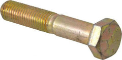 Made in USA - 5/16-24 UNF, 1-3/4" Length Under Head Hex Head Cap Screw - Partially Threaded, Grade 8 Alloy Steel, Zinc Yellow Dichromate Finish, 1/2" Hex - USA Tool & Supply