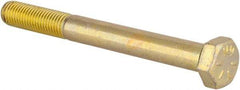 Made in USA - 5/16-24 UNF, 3" Length Under Head Hex Head Cap Screw - Partially Threaded, Grade 8 Alloy Steel, Zinc Yellow Dichromate Finish, 1/2" Hex - USA Tool & Supply