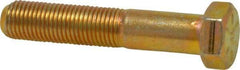 Made in USA - 3/8-24 UNF, 2" Length Under Head Hex Head Cap Screw - Partially Threaded, Grade 8 Alloy Steel, Zinc Yellow Dichromate Finish, 9/16" Hex - USA Tool & Supply