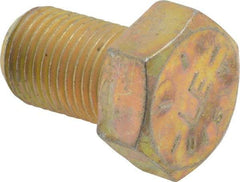 Made in USA - 1/2-20 UNF, 3/4" Length Under Head Hex Head Cap Screw - Fully Threaded, Grade 8 Alloy Steel, Zinc Yellow Dichromate Finish, 3/4" Hex - USA Tool & Supply