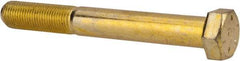 Made in USA - 1/2-20 UNF, 4" Length Under Head Hex Head Cap Screw - Partially Threaded, Grade 8 Alloy Steel, Zinc Yellow Dichromate Finish, 3/4" Hex - USA Tool & Supply