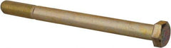Made in USA - 1/2-20 UNF, 6" Length Under Head Hex Head Cap Screw - Partially Threaded, Grade 8 Alloy Steel, Zinc Yellow Dichromate Finish, 3/4" Hex - USA Tool & Supply