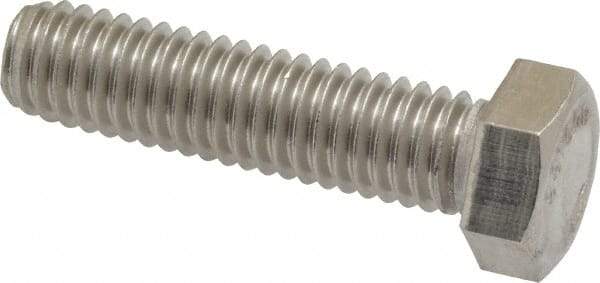 Value Collection - 3/8-16 UNC, 1-1/2" Length Under Head Hex Head Cap Screw - Fully Threaded, Grade 316 Stainless Steel, Uncoated, 9/16" Hex - USA Tool & Supply