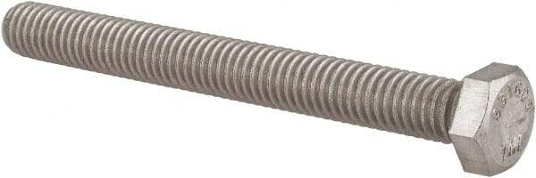 Value Collection - 3/8-16 UNC, 3-1/2" Length Under Head Hex Head Cap Screw - Fully Threaded, Grade 316 Stainless Steel, Uncoated, 9/16" Hex - USA Tool & Supply