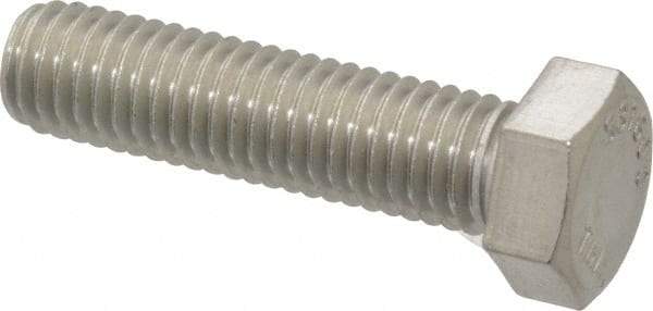 Value Collection - 1/2-13 UNC, 2" Length Under Head Hex Head Cap Screw - Fully Threaded, Grade 316 Stainless Steel, Uncoated, 3/4" Hex - USA Tool & Supply