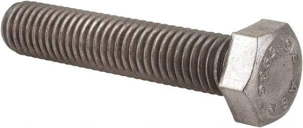 Value Collection - 1/2-13 UNC, 2-1/2" Length Under Head Hex Head Cap Screw - Fully Threaded, Grade 316 Stainless Steel, Uncoated, 3/4" Hex - USA Tool & Supply