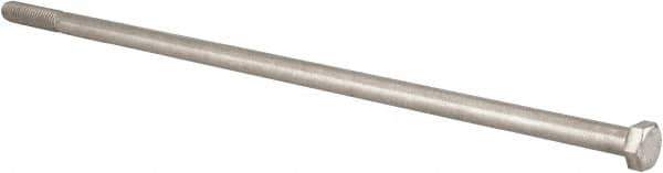 Value Collection - 3/8-16 UNC, 12" Length Under Head Hex Head Cap Screw - Partially Threaded, Grade 18-8 Stainless Steel, Uncoated, 9/16" Hex - USA Tool & Supply