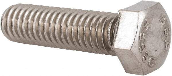 Value Collection - 3/8-16 UNC, 1-3/8" Length Under Head Hex Head Cap Screw - Partially Threaded, Grade 18-8 Stainless Steel, Uncoated, 9/16" Hex - USA Tool & Supply