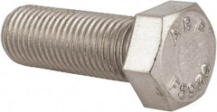 Value Collection - 7/16-20 UNF, 1-1/4" Length Under Head Hex Head Cap Screw - Partially Threaded, Grade 18-8 Stainless Steel, Uncoated, 5/8" Hex - USA Tool & Supply