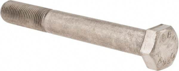 Value Collection - 1/2-20 UNF, 4" Length Under Head Hex Head Cap Screw - Partially Threaded, Grade 18-8 Stainless Steel, Uncoated, 3/4" Hex - USA Tool & Supply